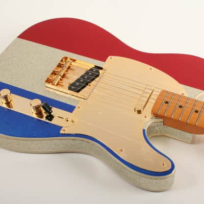 Fender Buck Owens Telecaster Maple Fingerboard Red Silver and Blue Sparkle MX24059251 image 5