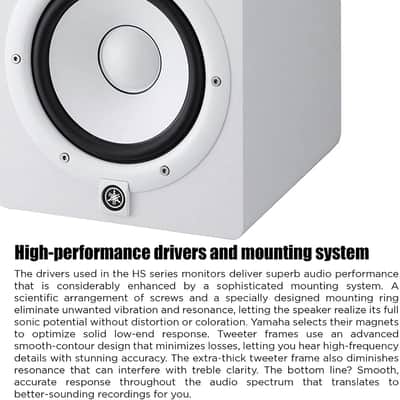 Yamaha HS7W Pair | White Powered Studio Monitor Set image 3