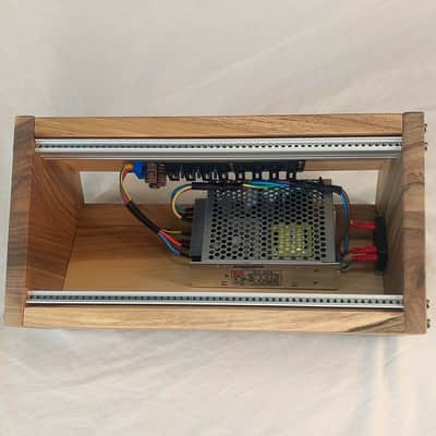 3U / 56hp Eurorack case EVA • Rails + Threaded strips / Walnut / Powered image 2