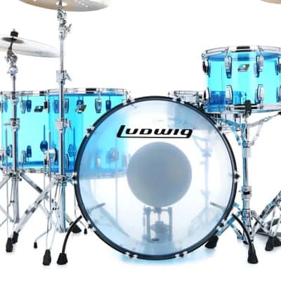 Ludwig Vistalite Blue Zepp 4-piece Outfit 10x14 / 16x16 / 16x18 / 14x26" image 3