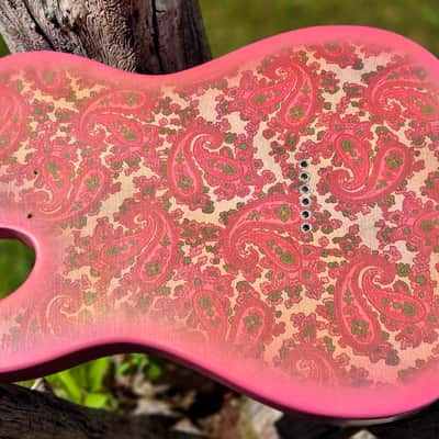 Pink Paisley Tele Body, Aged, Nitro , Alder image 2