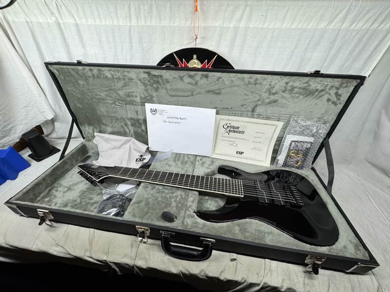 ESP Signature Series ESTEFB8 BLKFI STEF B-8 Stephen Carpenter (Deftones) Baritone 8-string Guitar with COA + Case - MIJ Made In Japan 2025 - Black image 1