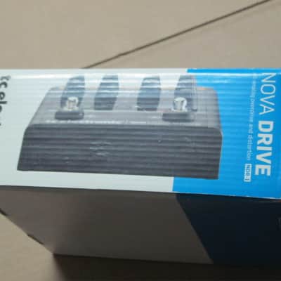 litely handled TC Electronic EMPTY Cardboard Box + original User's Manual & sticker for NDR-1 Nova Drive OD & Distortion (NO: pedal, adapter) late 2000s-early 2010s (part of 2 outer sides of BOX were spray painted white to cover water stains) image 8