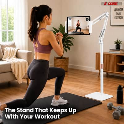 5 Core Tablet Floor Stand 360° Rotatable Adjustable Overhead Universal Bed Phone iPad Stand image 3