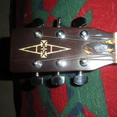Alvarez 5063 70s rare solid top Japan rare color sound flamed back mountain tone image 3