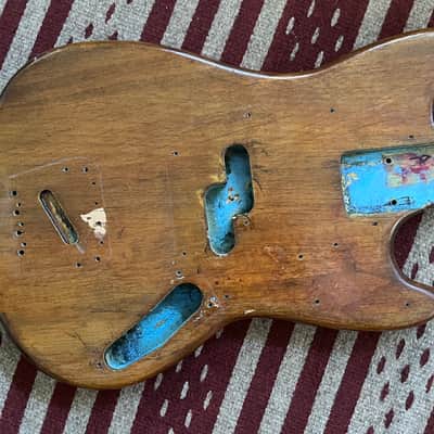 1967 1968 Fender Mustang bass body natural image 1