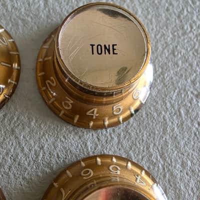 BEAUTIFUL Vintage 60’s 70’s Gold Reflector Knobs Set Les Paul SG Gibson ES Volume Tone image 5