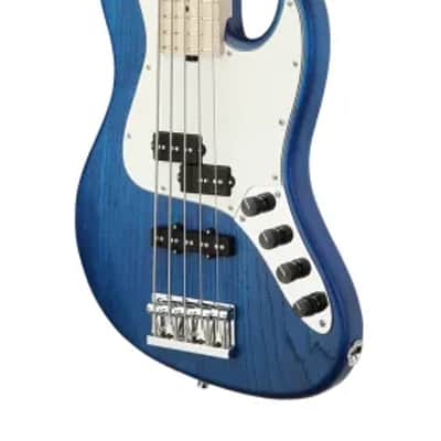 Sadowsky MetroLine 21-Fret Vintage P/J Bass-Swamp Ash Body-5 String-Ocean Blue Transparent Satin image 4