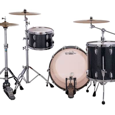 Ludwig Classic Maple Hybrid Black Sparkle Fab 14x22_9x13_16x16 Drums Shell Pack | Made in the USA | NEW | Authorized Dealer image 3