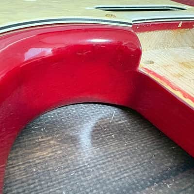 90s Charvel CST-060 Stratocaster Body Ash See-throw Red w/Plate Made in Japan image 11