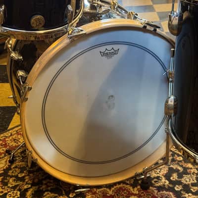 VINTAGE 1960's Gretsch Round Badge Rewrap in Black Nitron - 14x22, 9x13, 16x16 image 9