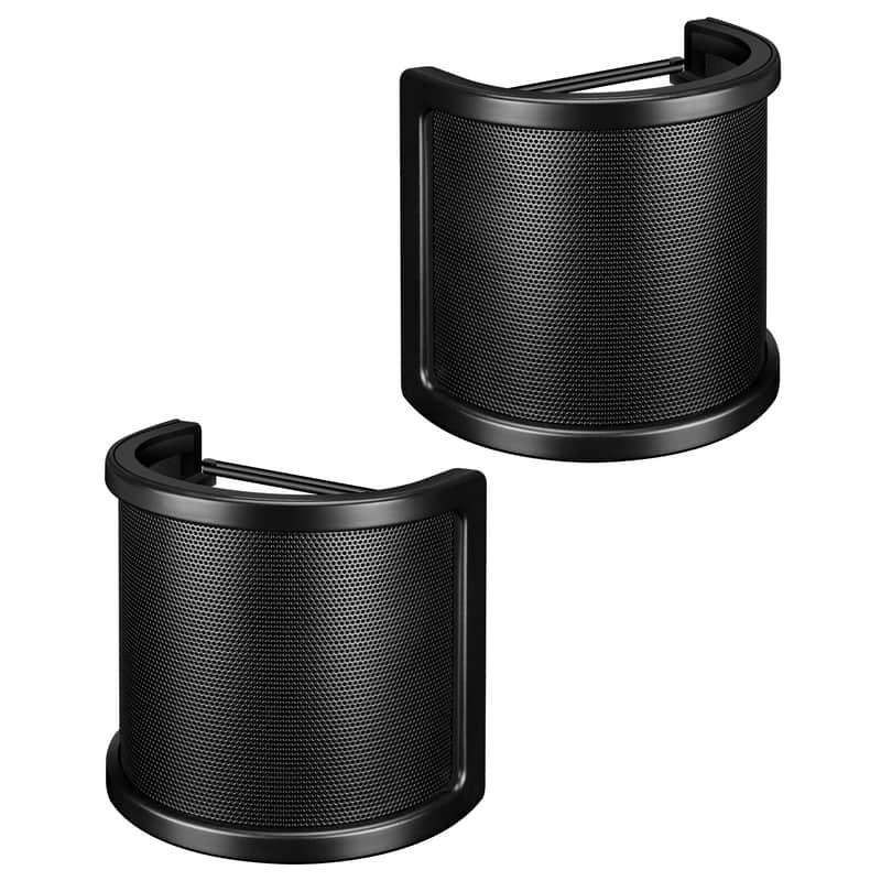 Pop Filter, Mic Pop Screen With Metal Mesh, Compact Microphone Pop Shield Windscreen For Recording Studio, Youtube Videos, Streaming, Podcast (2 Pack) image 1