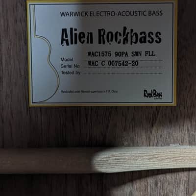 Warwick RockBass Left Handed Alien Deluxe 5 String Fretless Acoustic Electric Bass image 4