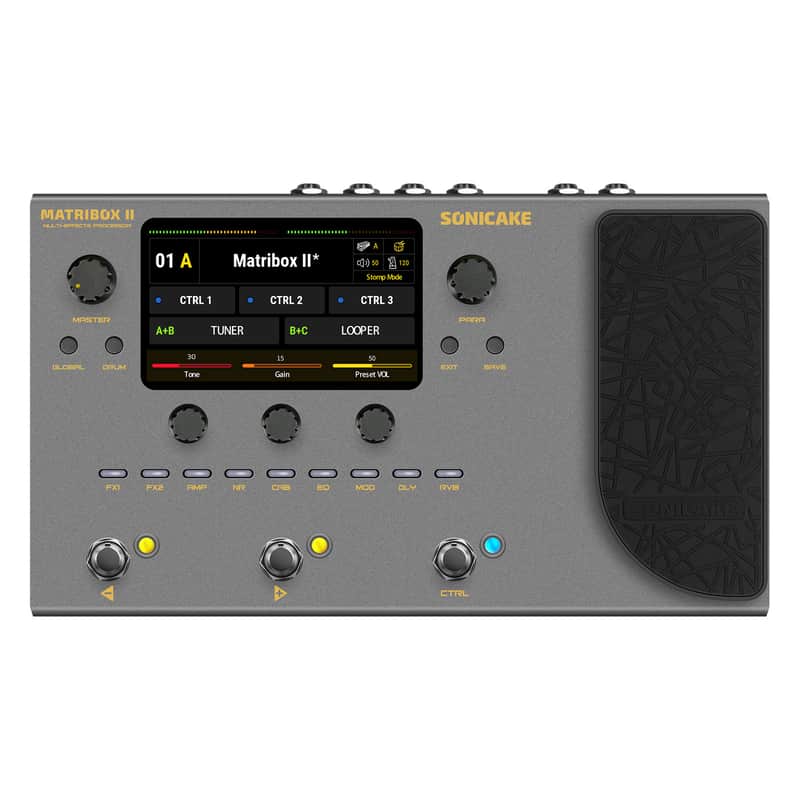 SONICAKE Multi Effects Processor with Expression Pedal Guitar Bass Amp Modeling IR Cabinets Simulation FX Loop MIDI Stereo OTG USB Audio Interface (U.S. domestic inventory) Bild 1