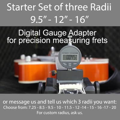 Digital Gauge Radius Blocks precision measuring frets (3 radii) - Made in the USA image 1