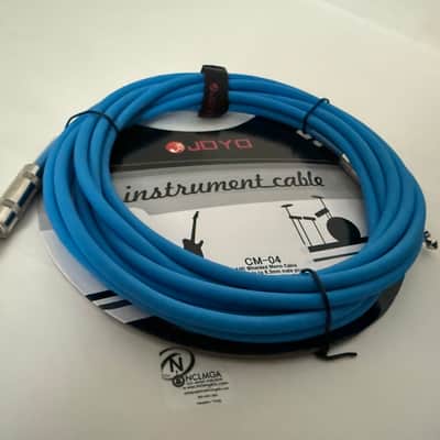 JOYO Blue CM04 Instrument Cable  Shielded Mono Cable 6.3mm Straight to 6.3mm Straight JOYO CM04 Blue 15 feet long instrument guitar cable. image 1