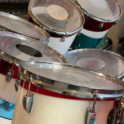 Ludwig Vistalite Octaplus 1976 Pattern D Red, White, and Blue image 7