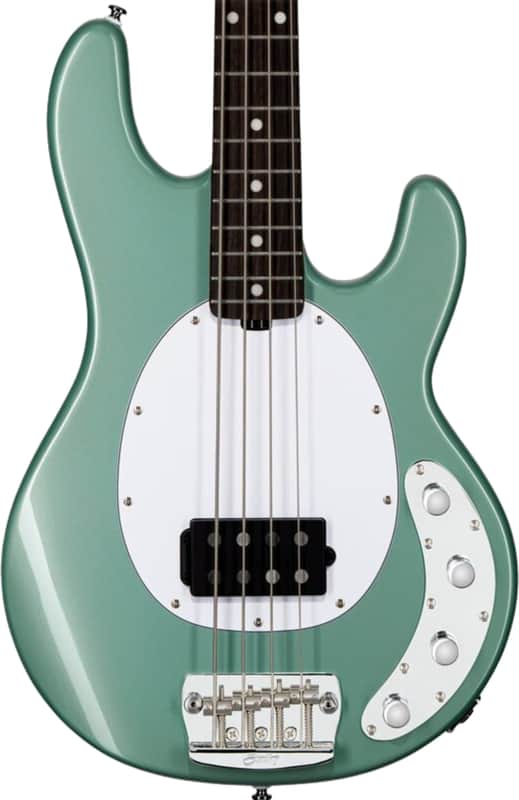 Sterling StingRay RAY34 4-String Bass Guitar, Rosewood Fingerboard, Dorado Green image 1