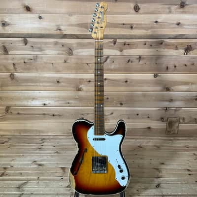 Fender Custom Shop LTD Custom Tele Thinline Heavy Relic Electric Guitar - Chocolate 3-Tone Sunburst image 2