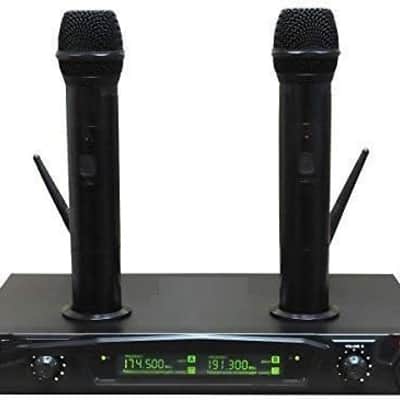 Two-Channel VHF Rechargable Wireless System with Two Rechargeable Handheld Wireless Microphones and One Wireless Receiver image 1