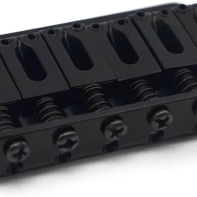 65MM Metal Fixed Hardtail Saddle Bridge Top Load Guitar Tailpiece For 6 string electric guitar or strat guitar (Black, 65mm) image 3
