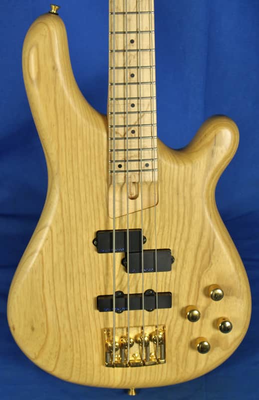 Fernandes Japan APB-4 Ash Active Electric Bass Guitar w/ Maple Fingerboard 1990's Natural Oil image 1