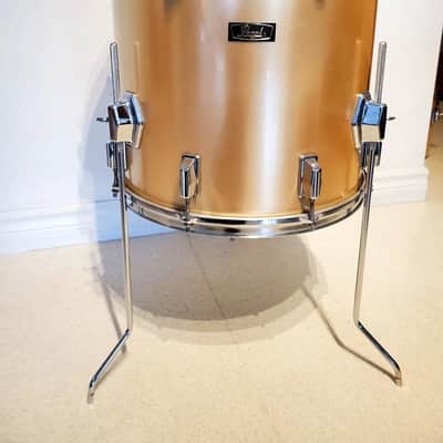 VTG 1970 PEARL 16"x16" Gold Satin "Phenolic" Floor Tom Drum  - Gorgeous Clean A+ image 10