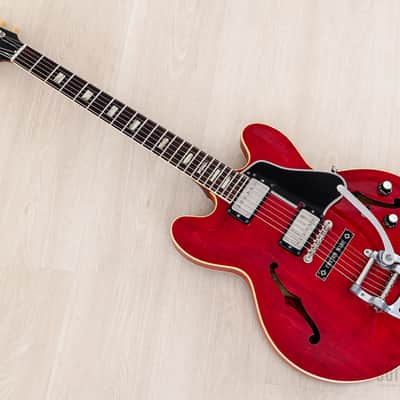 1962 Gibson ES-335 TDC Vintage Semi-Hollow Guitar Cherry w/ Bigsby, Pat # Pickups, Lifton Case image 13