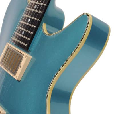 Eastman 2022 Romeo LA Semi-Hollow Electric Guitar with Case - Celestine Blue - Used image 5