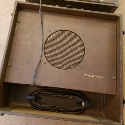 RCA 16" Transcription Player turntable Model 2S7 ED with tonearm, 6AQ5 tube amp, 8" AlNiCo speaker 2S7ED 1949 - Brown Tolex image 8
