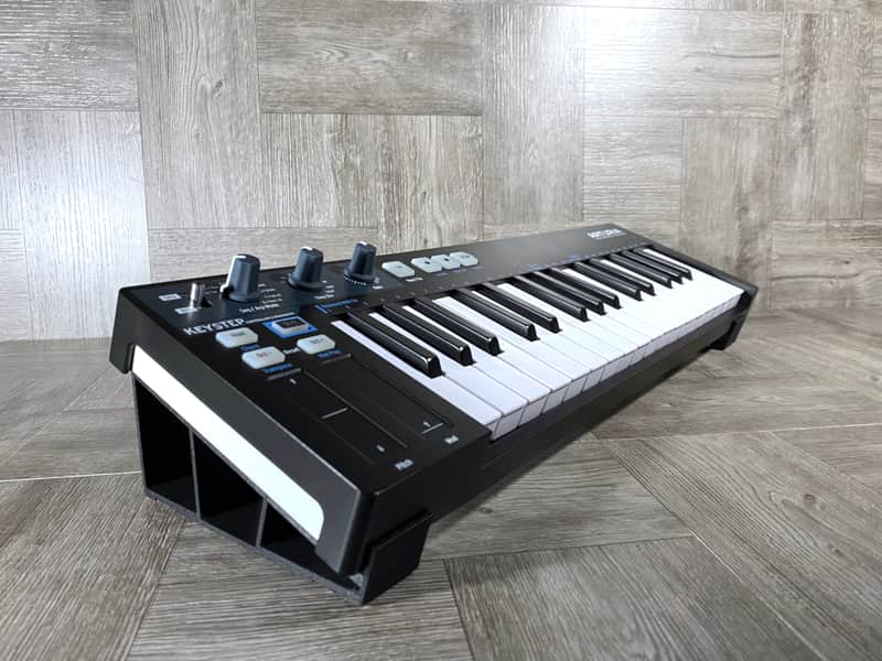 20º Angle Stand for Arturia Keystep 32 / 37 / Behringer SWING - Color BLACK - by KZcraftworks - USA image 1