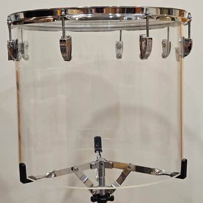 1970s Ludwig Vistalite Clear Concert Tom 14x16 Blue/Olive Badge #1750802 Vintage image 4