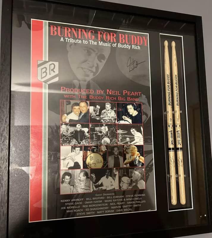 Rush Neil Peart Signed Autographed Buddy Rich Display image 1