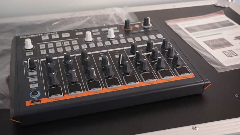 Arturia DrumBrute Impact 2018 - 2021 - Black, plus Decksaver. Local pickup only, in Los Angeles image 1