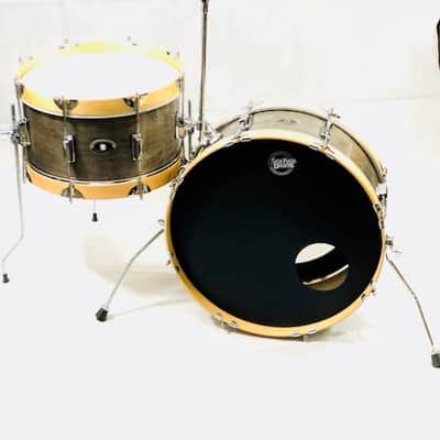 Side Kick Drums Pancake Jungle Drum Set Shell Pack Ebony with Maple Hoops image 1