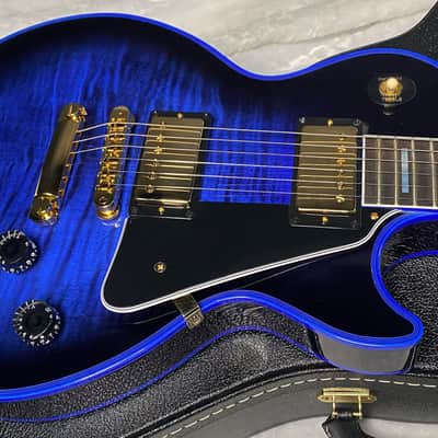 Immagine NEW! Gibson Dealer Select Custom Shop Les Paul Custom Blue Widow AAA Figured Flame Top - Authorized Dealer - 10.25lbs - G07682 - 3