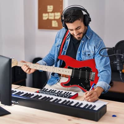 Glarry Red GST Left Handed Electric Guitar w/20W Amplifier image 7