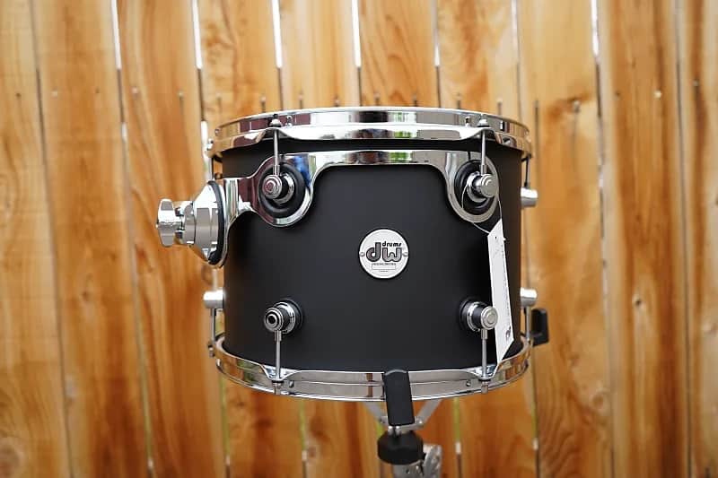DW / Design Series Rare 13''  Black Satin 9" x 13" Pure Maple Shell Tom With STM Mount image 1