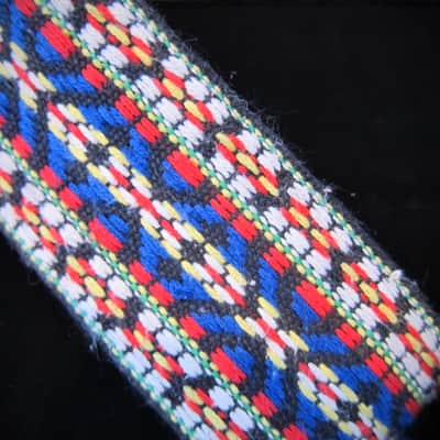 Vintage 1960s 1970s ACE Style Guitar Strap Woven Hippie Fabric Strap Beautiful Original Not Reissue image 3