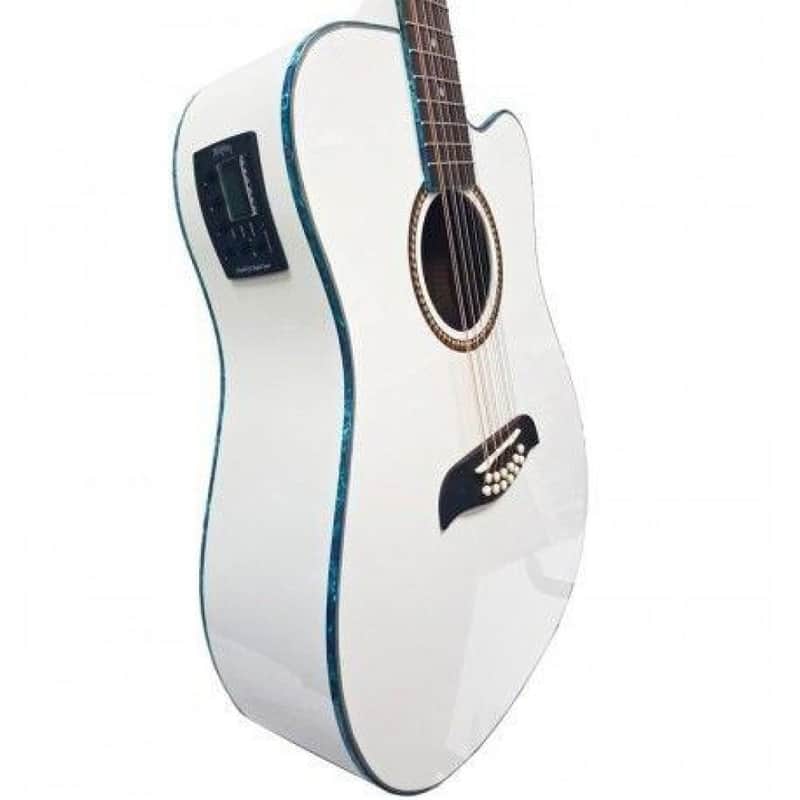 Oscar Schmidt OD312CEWH Dreadnought Cutaway Style Mahogany Neck 12-String Acoustic-Electric Guitar image 1