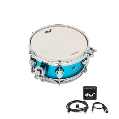 DW DWe Electronic/Acoustic Snare Drum 10x5 Laser Blue Metallic image 6