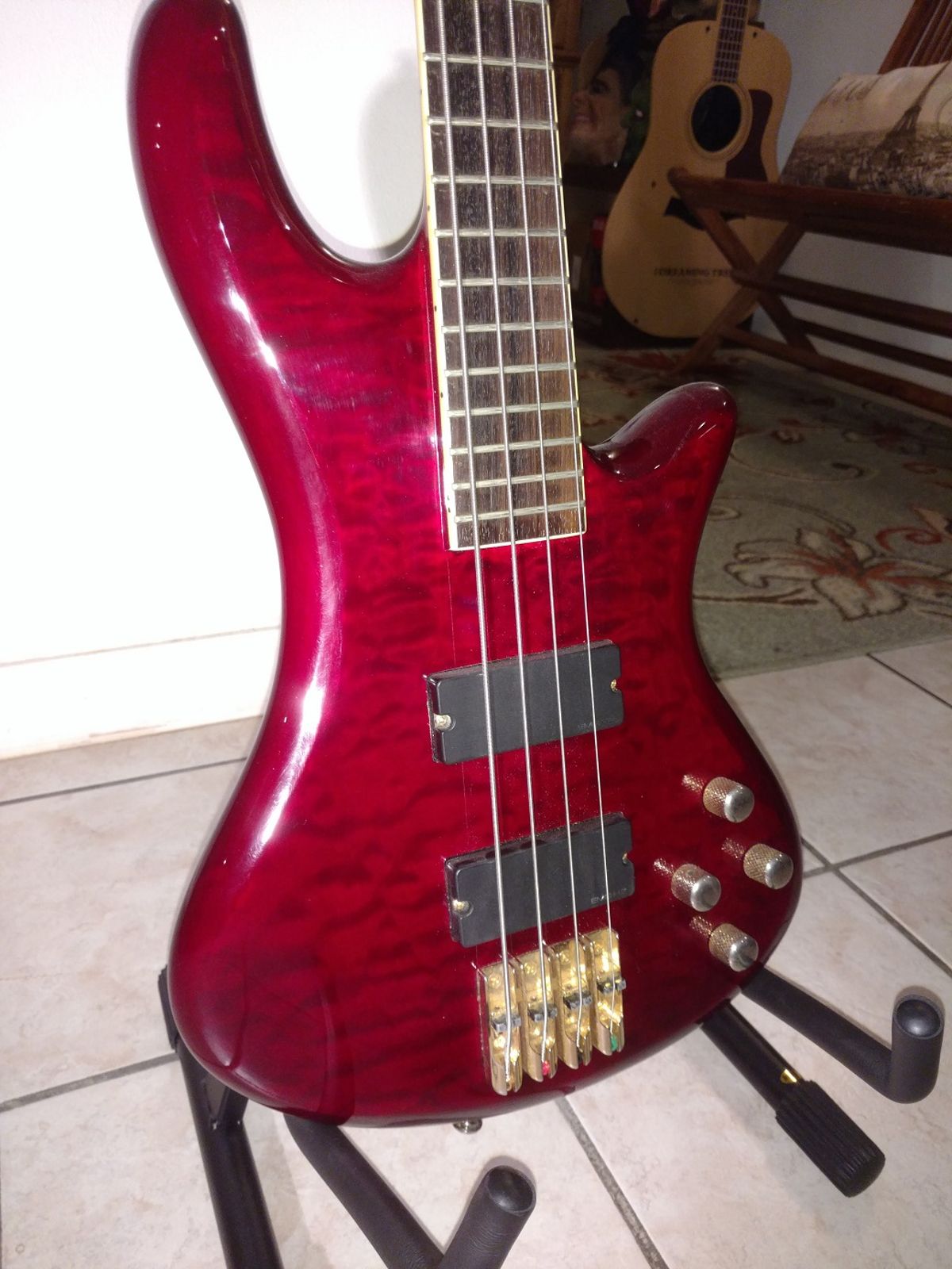 Schecter Damien Elite-4 Active 4-String Bass Crimson Red | Reverb
