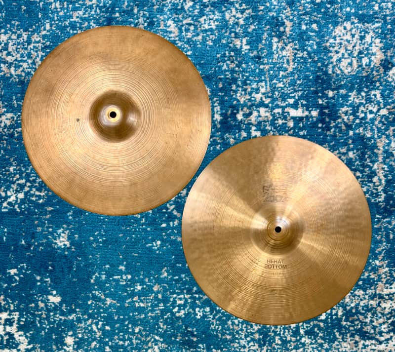 15” 1975 Paiste 2002 BLACK LABEL Hihats 961g 1130g Golden Patina! image 1