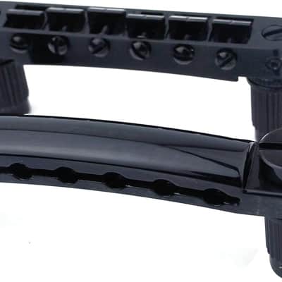 Guitar Tune-O-Matic Bridge and Stop Bar Tailpiece Combo with Anchors and Studs Replacement Compatible with LP SG EPI 6 String Electric Guitar Black image 2