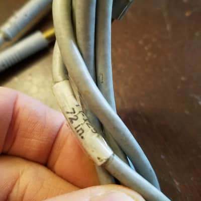 Switchcraft ONE (1) TT Jack Bantam Plug TT129 TT-129 72" patch cord cable balanced UL listed 1970s - grey plastic image 2