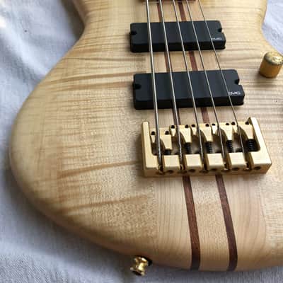 1999 Dean European Edge Select Improv 5 (Czech) Bass in Flame Natural Oil w/ OHSC image 3
