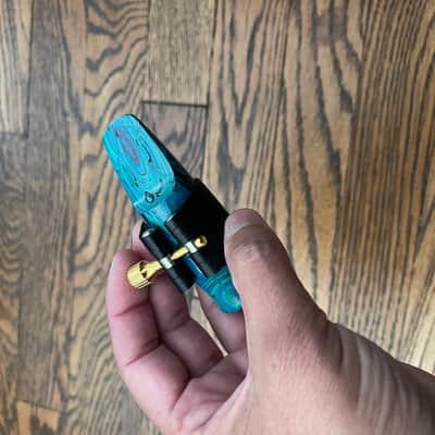 Arnold Montgomery (AM) Hard Rubber Alto Sax Mouthpiece Luna 7 - Blue Marble image 14
