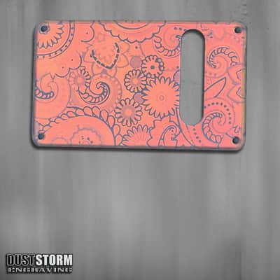 Paisley Pickguard Tremolo Cover Set Engraved Iridescent Rainbow Acrylic Mirror for PRS Silver Sky image 8