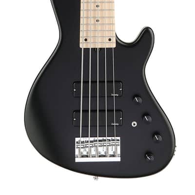 Sadowsky MetroLine 24-Fret Singlecut Soapbar Bass 5 String, Swamp Ash Body, Solid Black Satin image 2