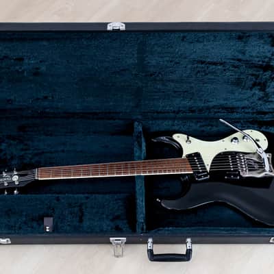 1990s Mosrite Ventures Model Super Custom '65 Black w/ Vibramute & Case, Japan Kurokumo image 21